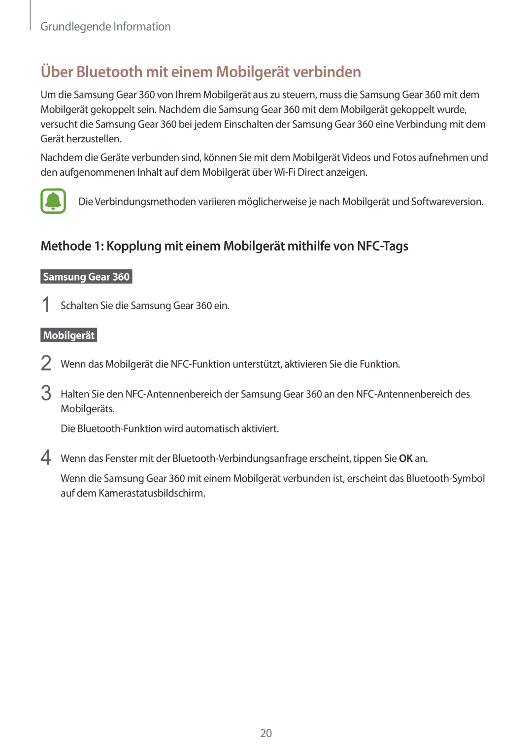 Samsung SM-C200NZWADBT manual Über Bluetooth mit einem Mobilgerät verbinden,  Mobilgerät  